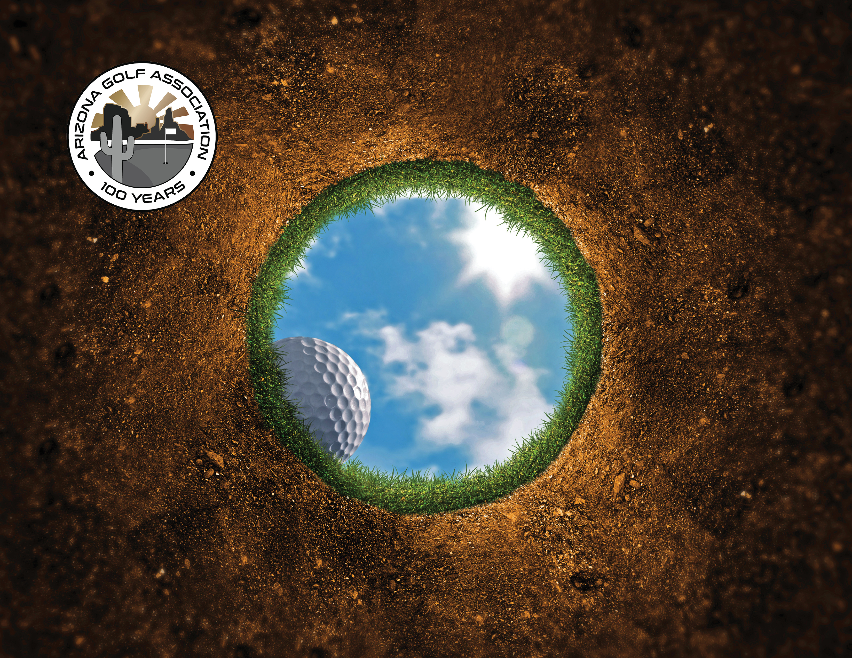 Ball over hanging hole with 100 years logo